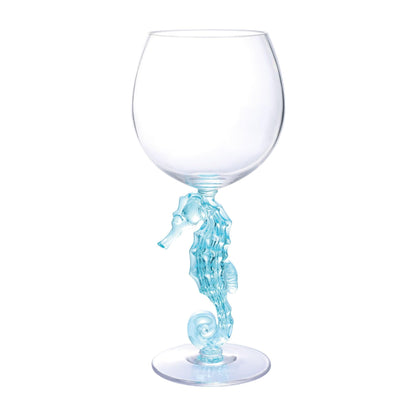 Mermaid Stem Wine Glasses, Shatterproof Acrylic Glass 17 oz, Set of 2