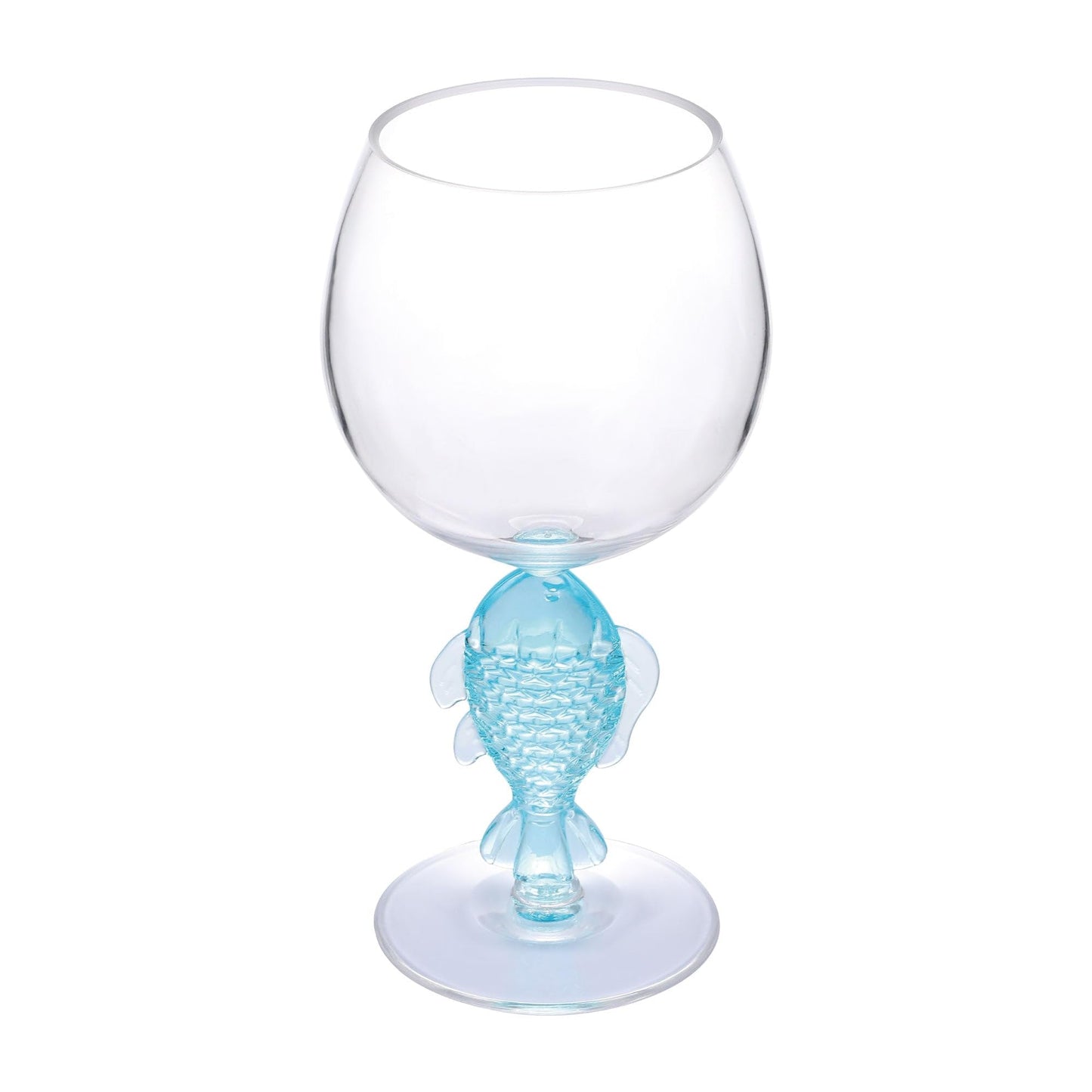 Mermaid Stem Wine Glasses, Shatterproof Acrylic Glass 17 oz, Set of 2