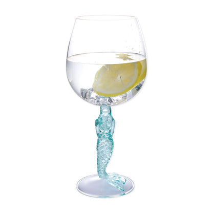 Mermaid Stem Wine Glasses, Shatterproof Acrylic Glass 17 oz, Set of 2