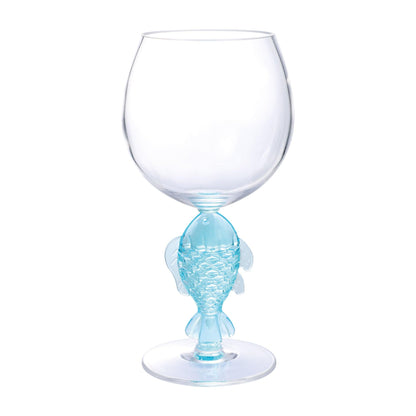 Mermaid Stem Wine Glasses, Shatterproof Acrylic Glass 17 oz, Set of 2