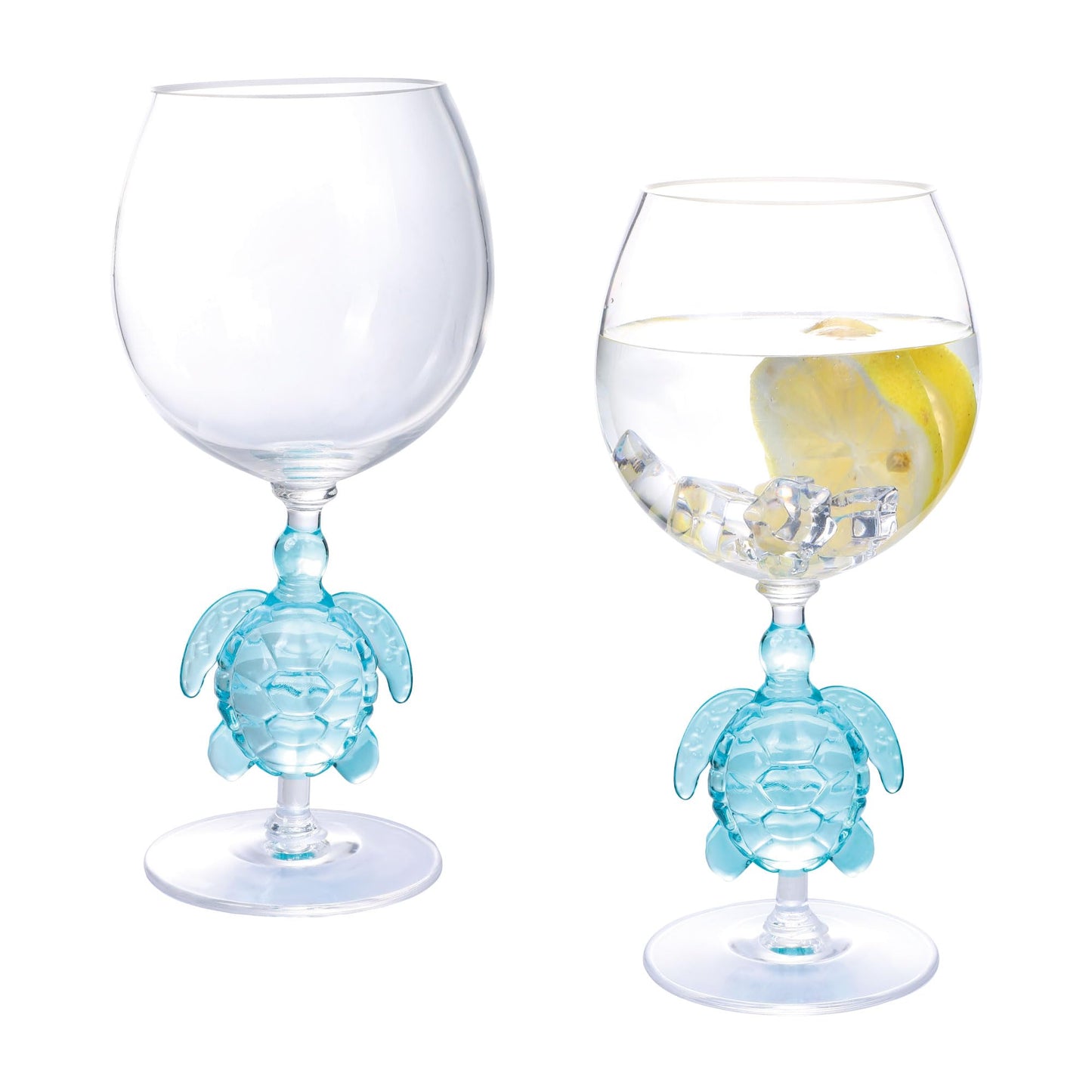 Mermaid Stem Wine Glasses, Shatterproof Acrylic Glass 17 oz, Set of 2