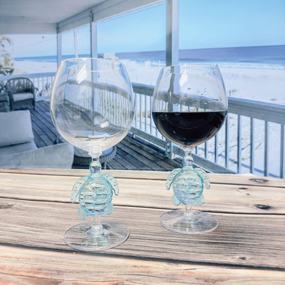 Mermaid Stem Wine Glasses, Shatterproof Acrylic Glass 17 oz, Set of 2